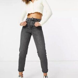Topshop Moto Mom Jeans Grey W25 L32